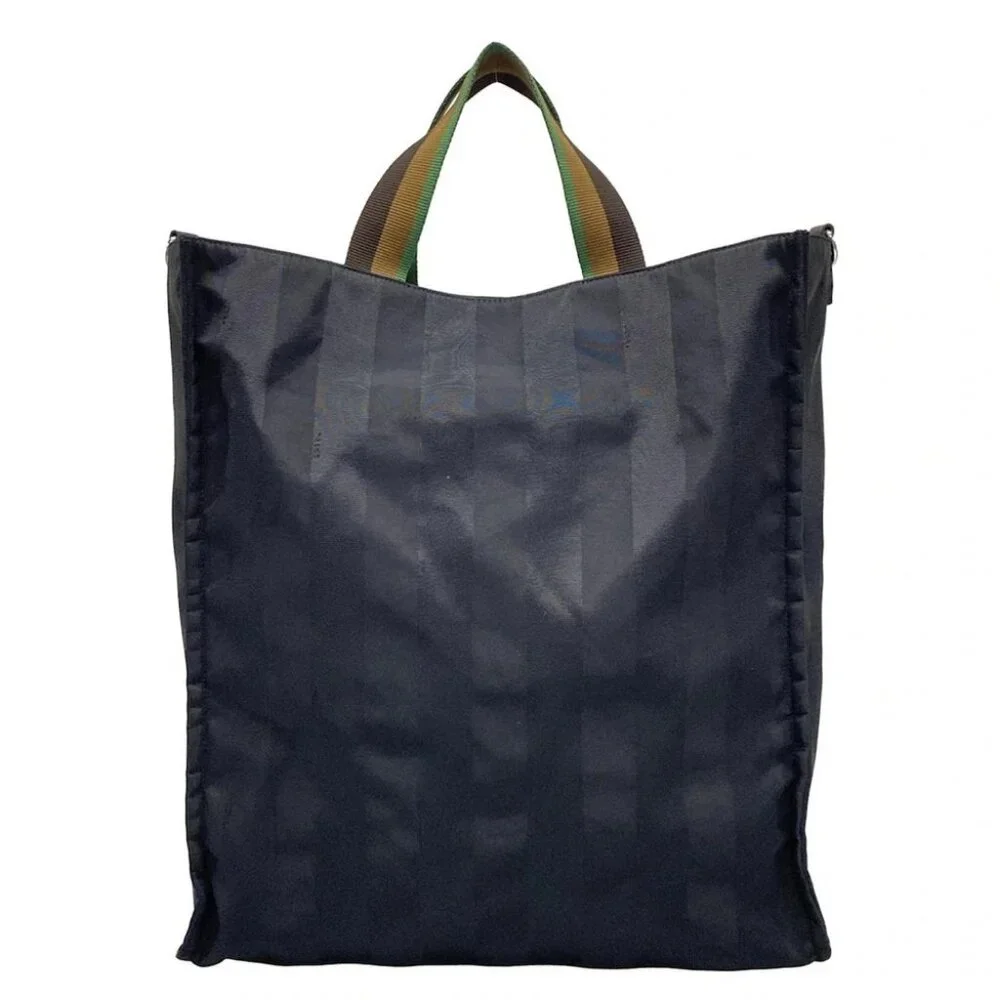 Auth FENDI Pecan Black Dark Brown Multi Jacquard Leather Tote Bag - Picture 2 of 15